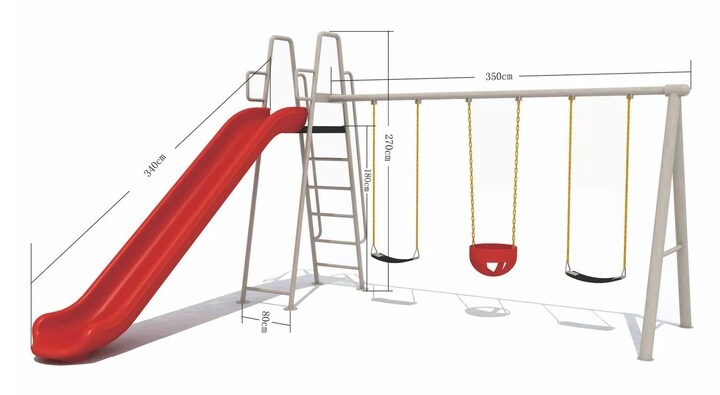 Multi Purpose Kids Outdoor Playing Equipments - 770x320x280cm 2+ Years
