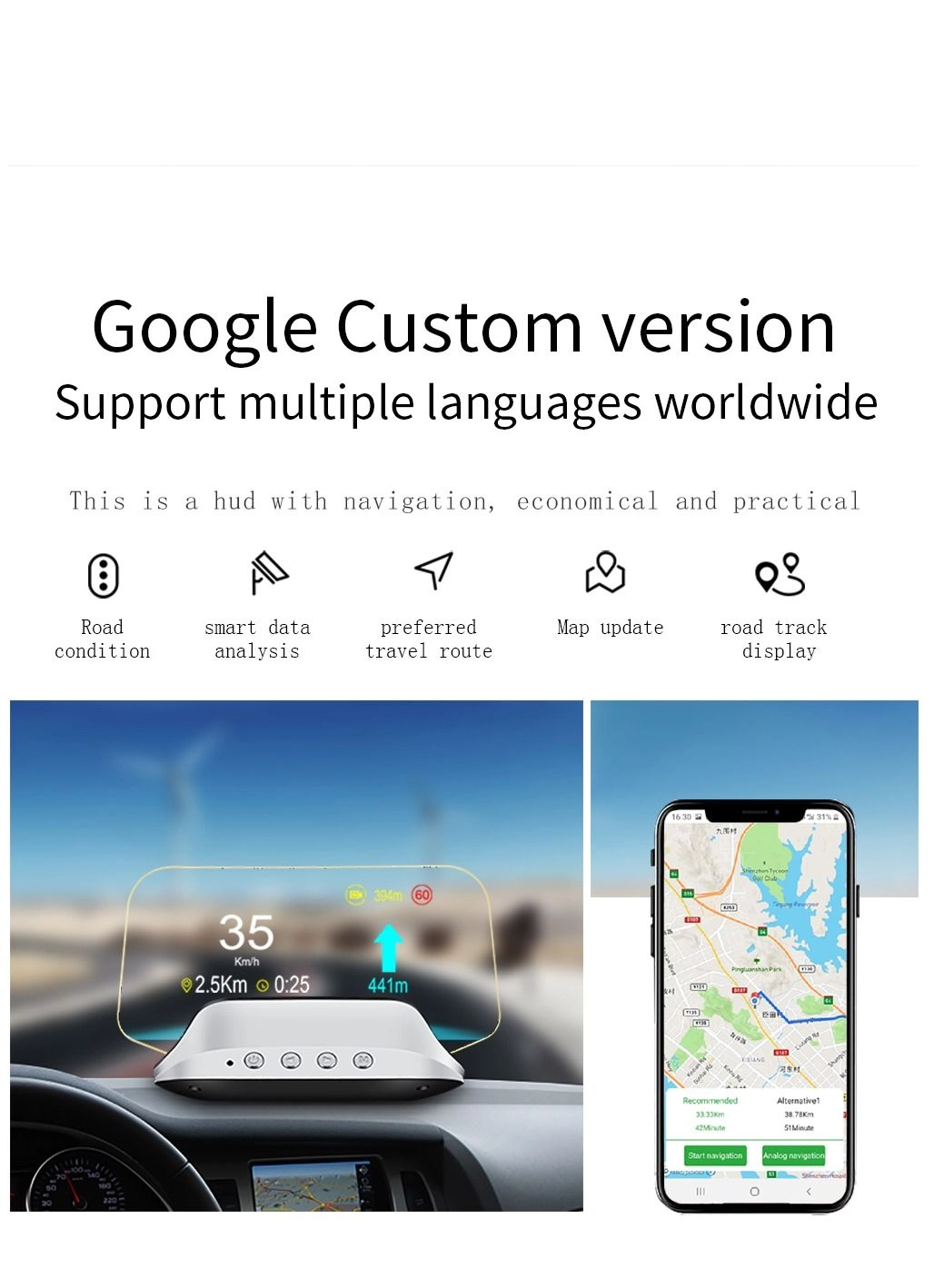 T3 - Head Up Display OBD+GPS