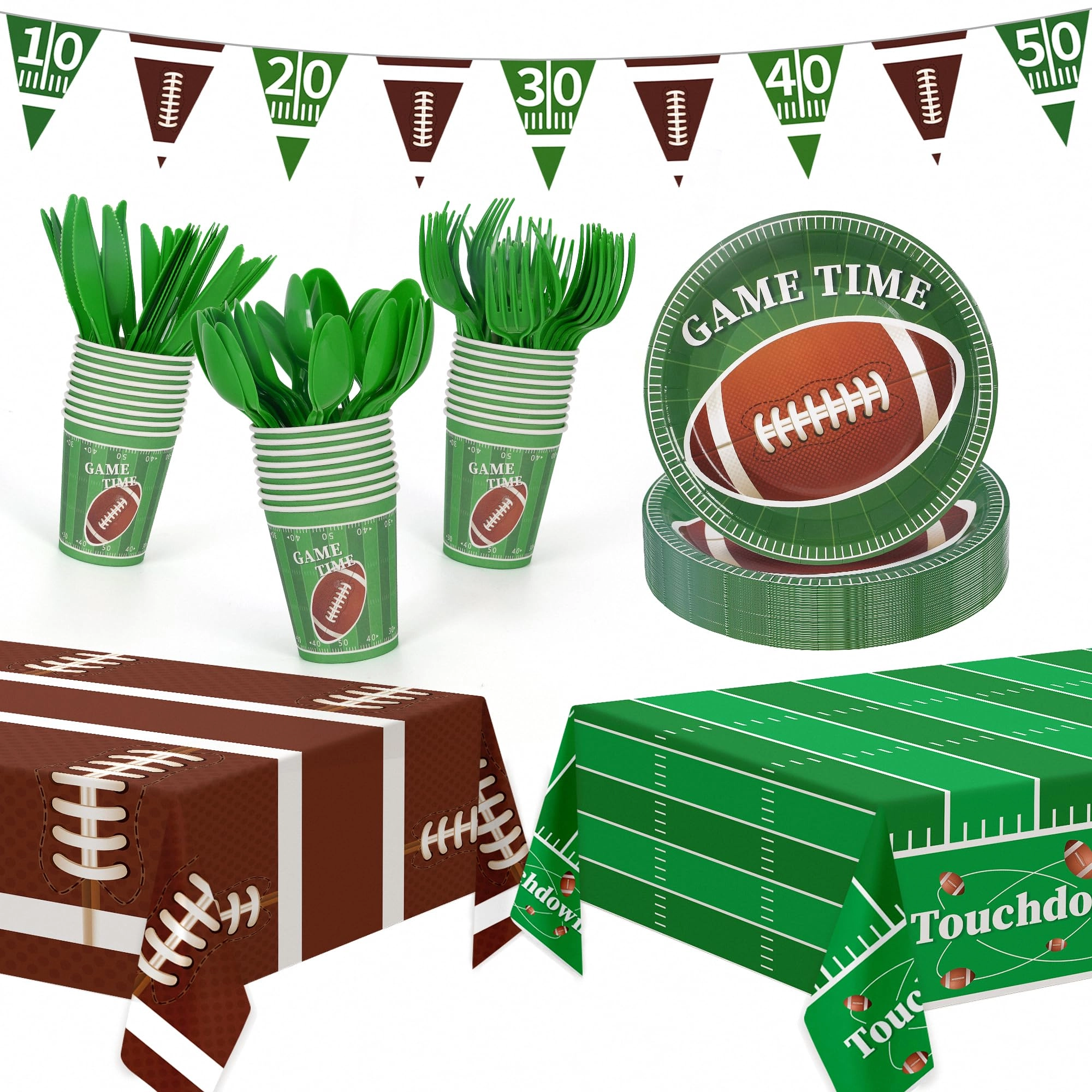 CQX Football Party Supplies Set - 133Pcs Birthday Party
