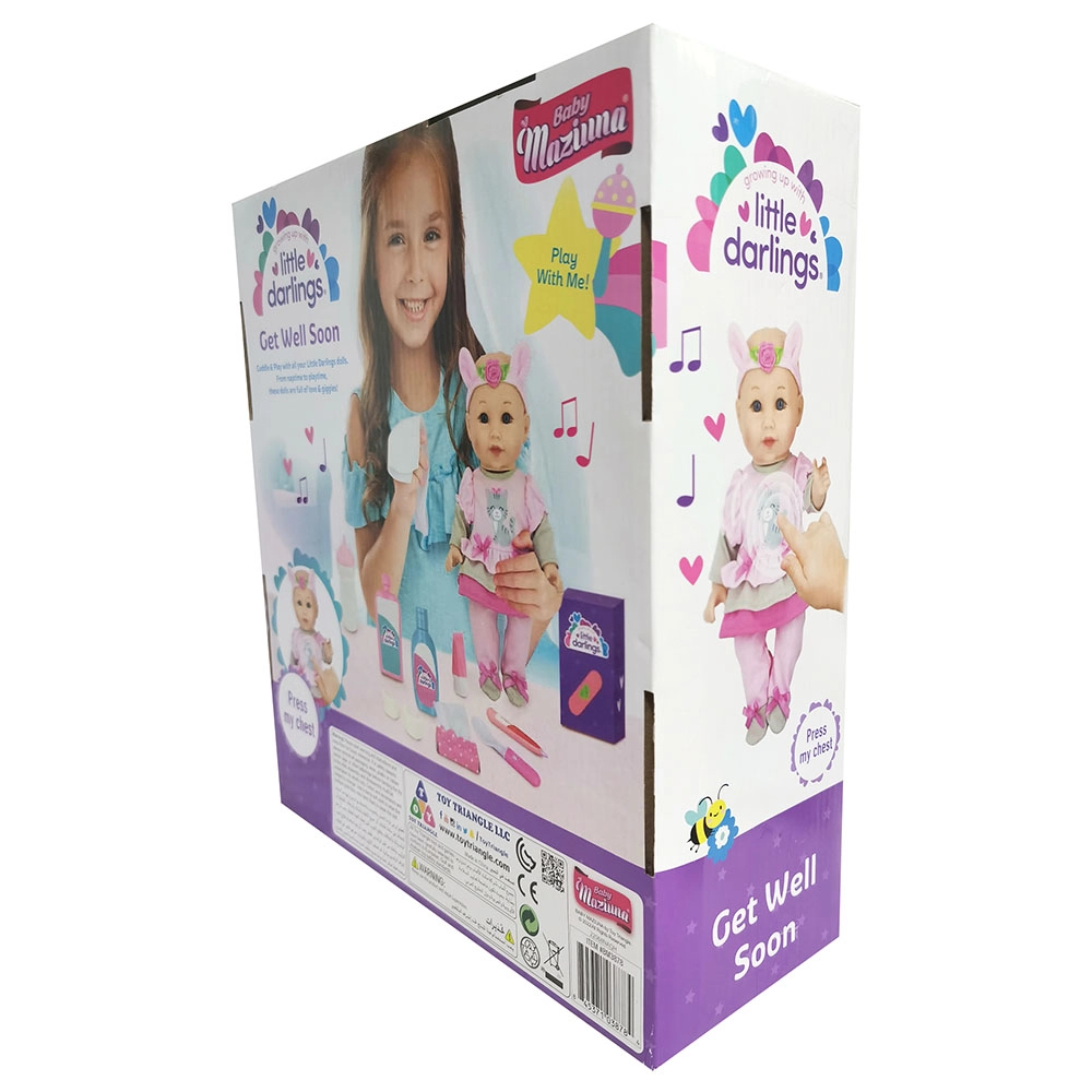 Little Darlings Get Well Soon Doll - 12" 15Pcs Ages 2+