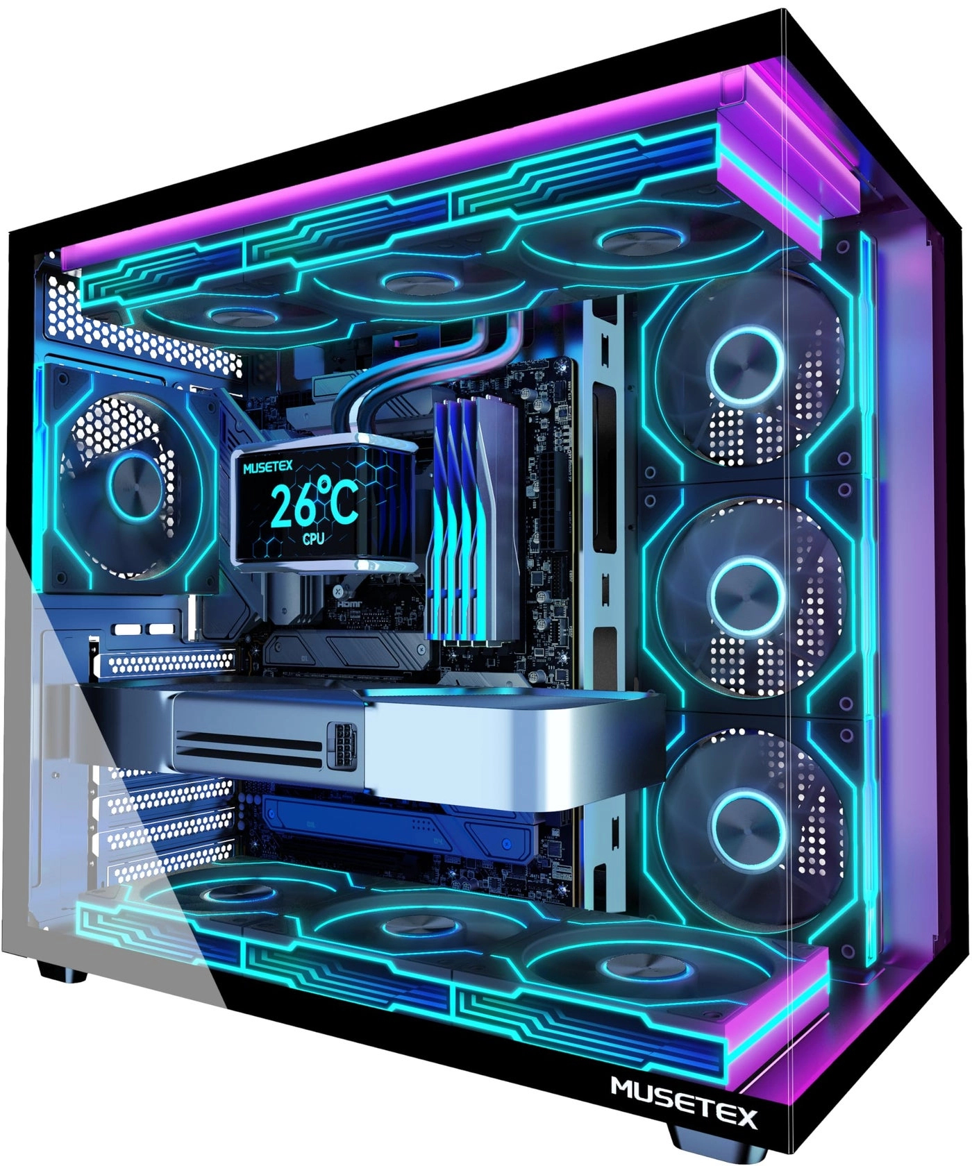 Y6 - 270° Full View Tempered Glass ATX Mid Tower