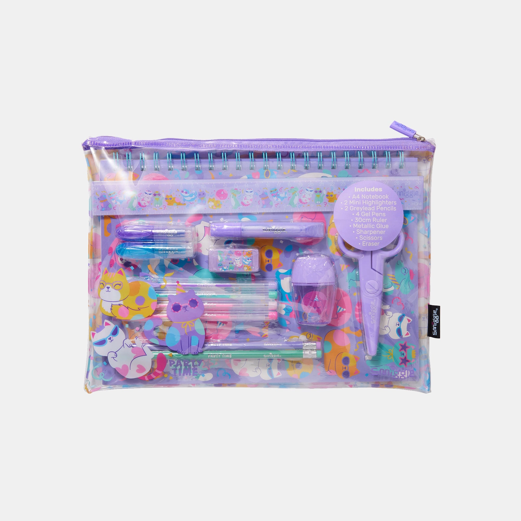 Smiggle Playtime A4 Essentials - 10+ pieces Grey Gift Pack
