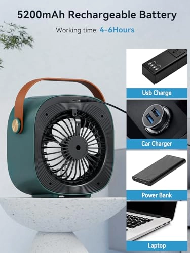 Portable Air Conditioner - 5200mAh Rechargeable 3 Speed