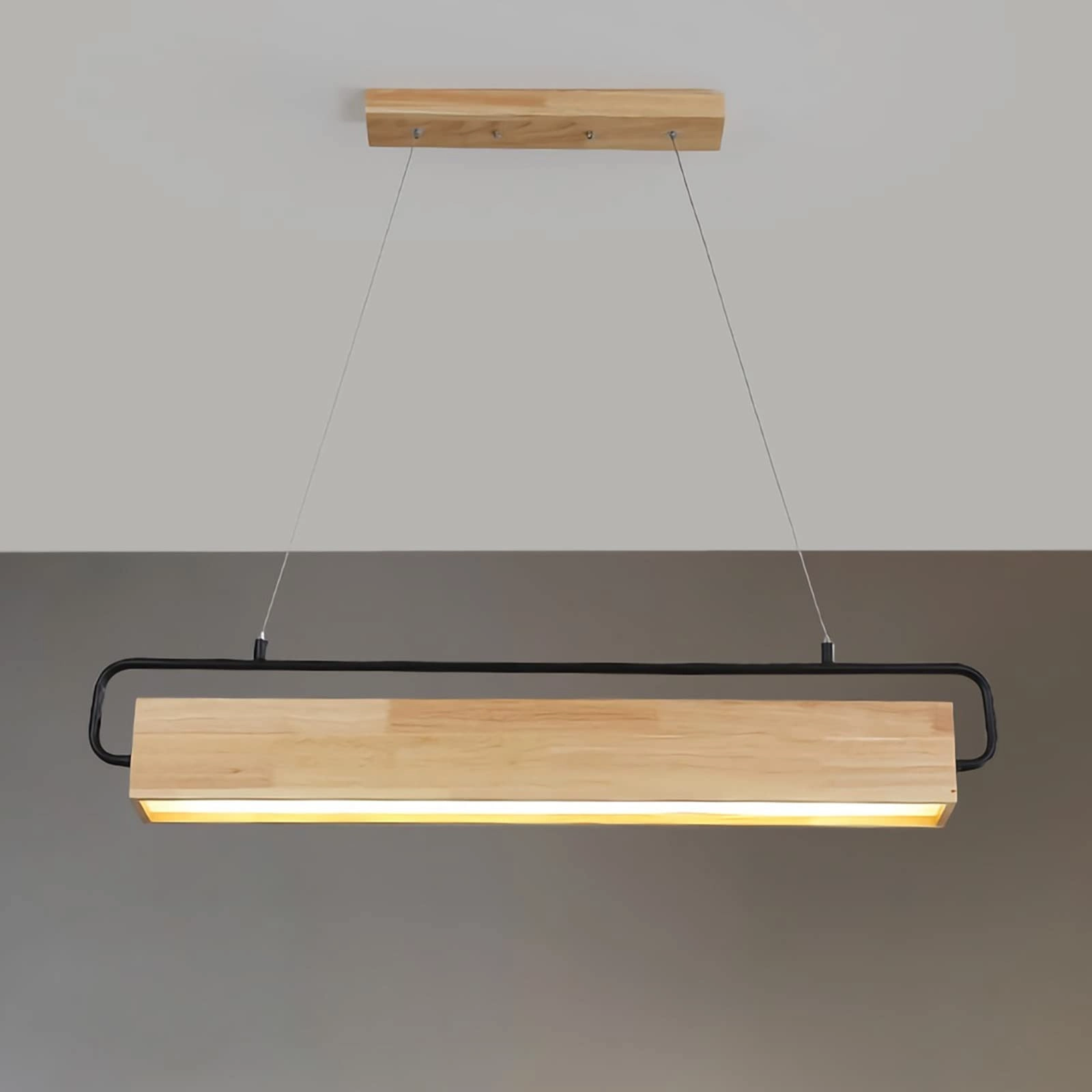 Retro Oak Chandelier - L/90cm
