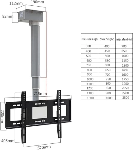 Ceiling TV Mount - 50kg 26-70 inch