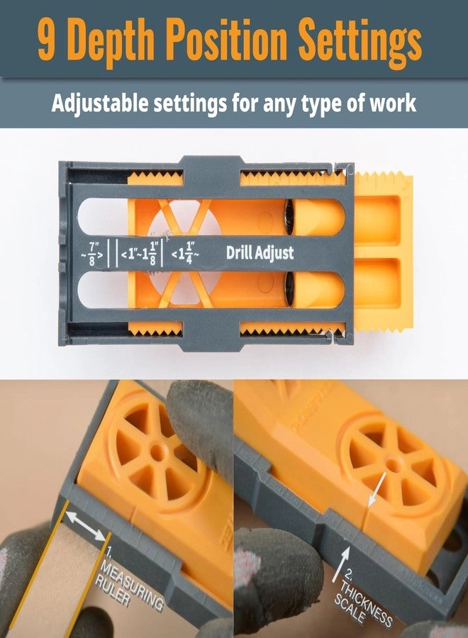 Pocket Hole Jig Kit - 3/8" Drill Bit Adjustable Depth