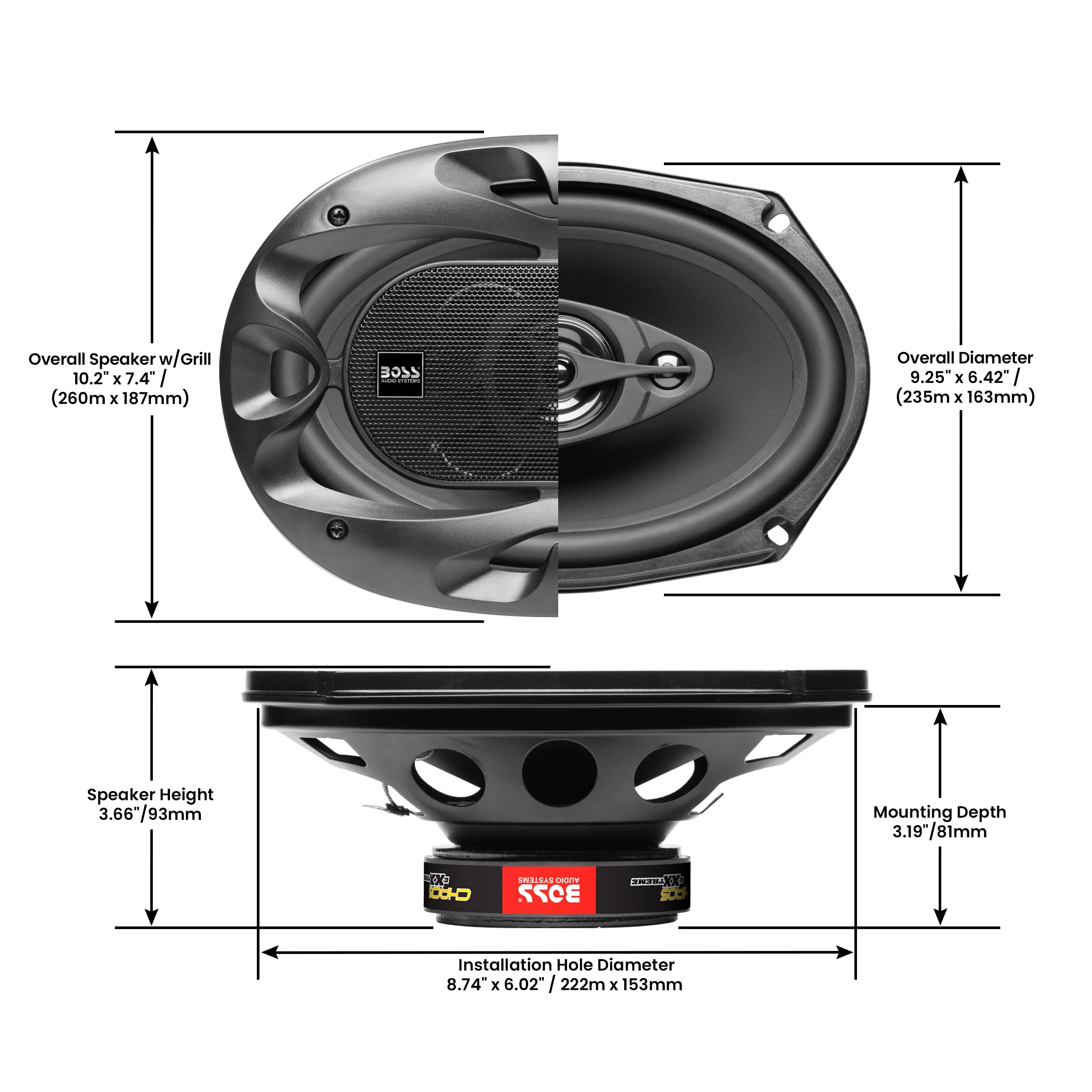 CH6930 - 6 x 9 Inch 3-Way Full Range Audio
