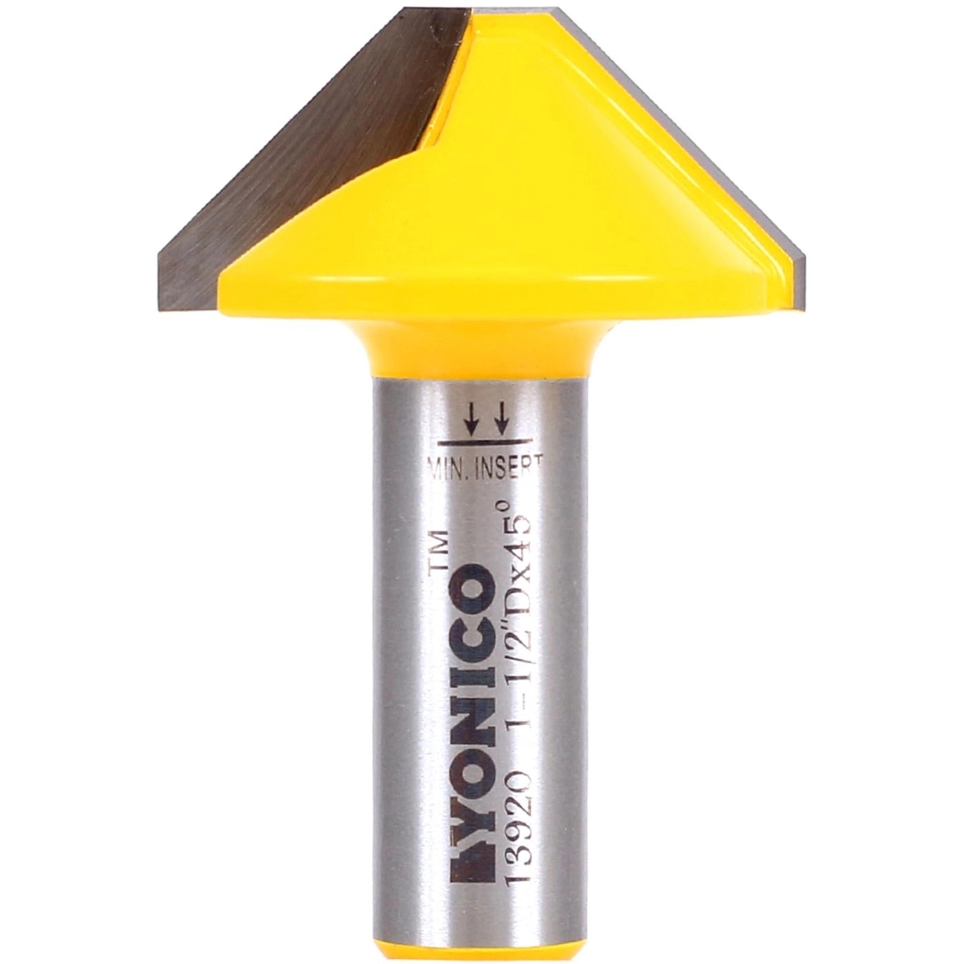 Yonico V Groove Flat Bottom Router Bit - 1-1/2-Inch 1/2-Inch