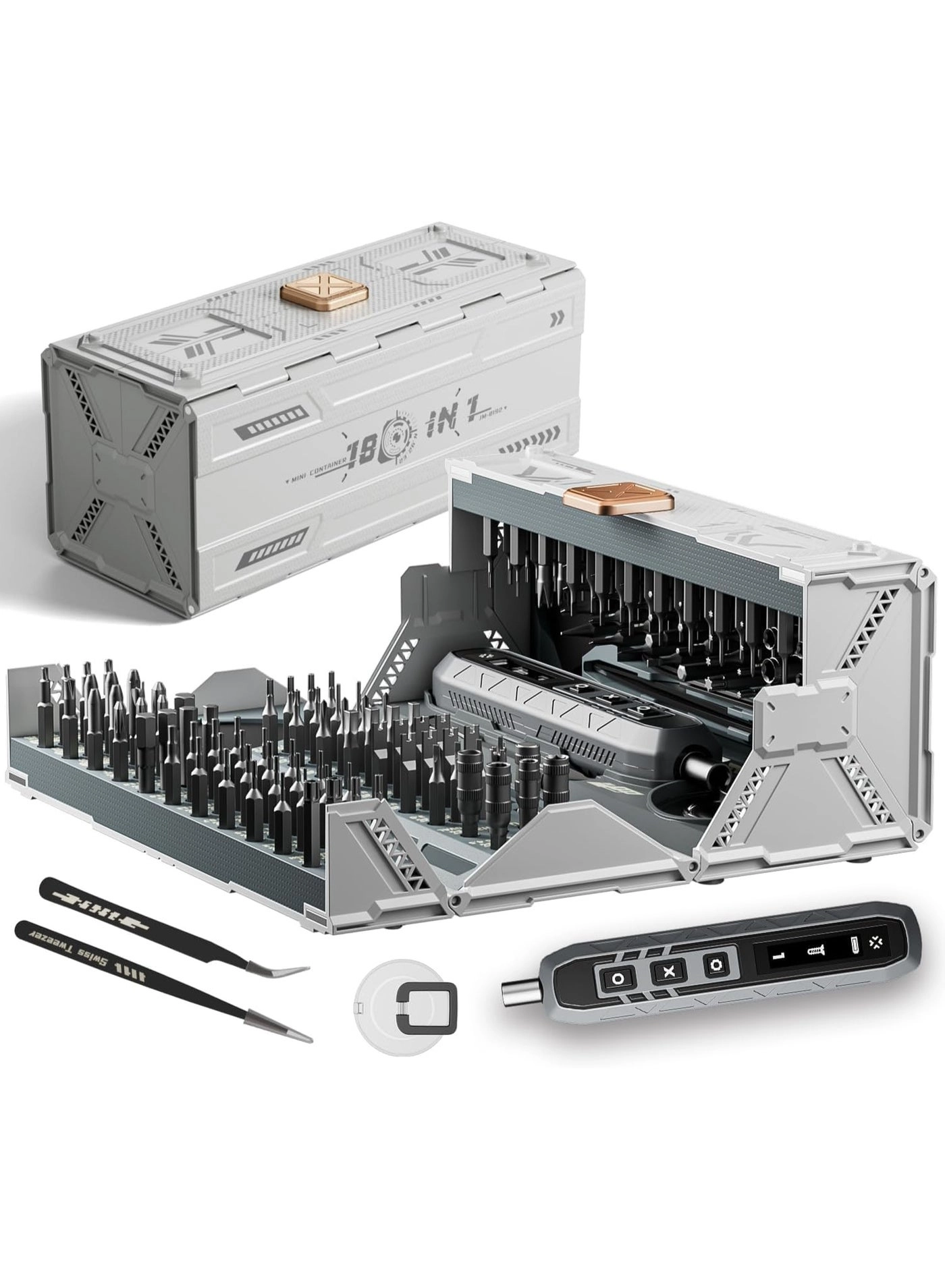 NALACAL Electric Screwdriver Set - 180 in 1 162 Magnetic Precision Bits 3 Torque Modes