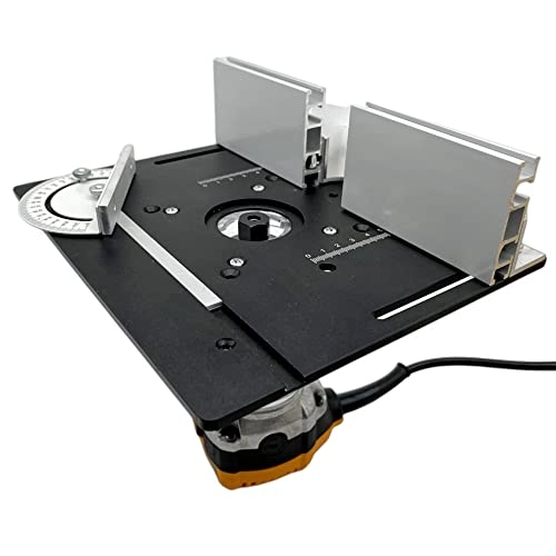 Router Table Insert Plate - 240 x 200mm Aluminum Alloy + Backer Plate + 180° Angle Gauge