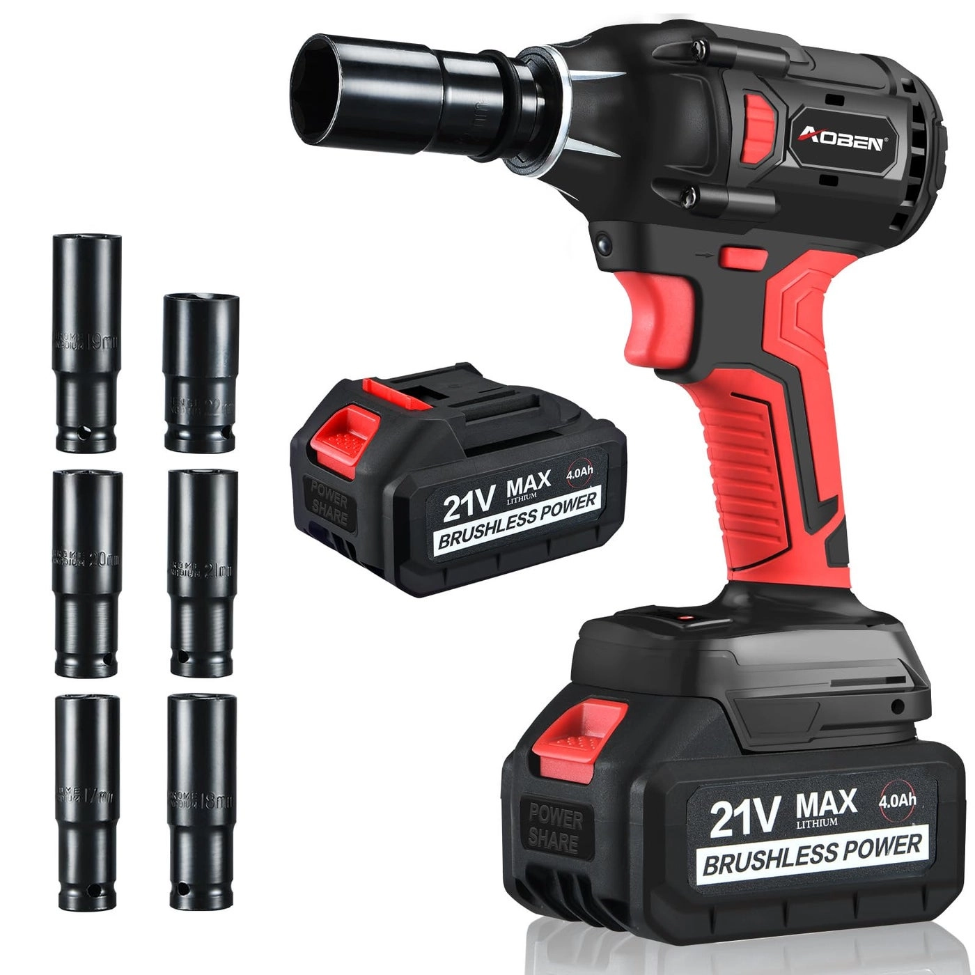 AOBEN Cordless Impact Wrench - 400Nm 12 Square Driver