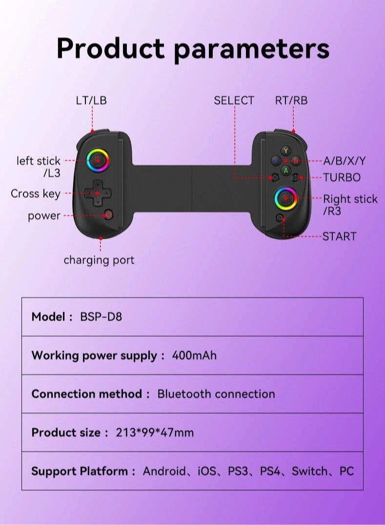 D8 - White iPhone Android PC Nintendo Switch PS4