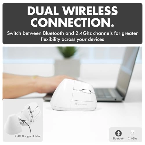Vertical Ergonomic Mouse - 2.4G wireless receiver Bluetooth
