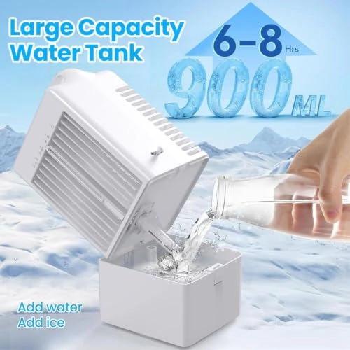 Portable Mobile Air Conditioner - 6 Speeds 7 Color Lights 2200mAh