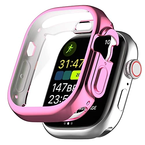Bumper Case for Apple Watch Ultra 49mm - Shockproof Scratch-resistant Pink TPU