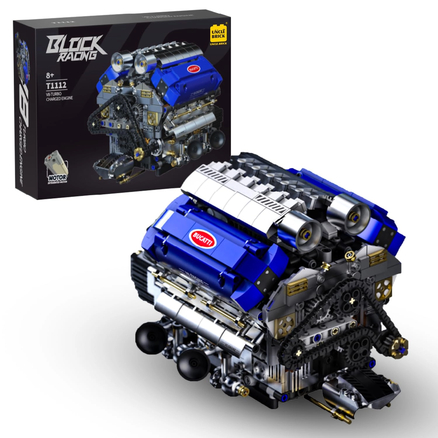 UNCLE BRICK V8 Engine Model Kit - 1288 pcs