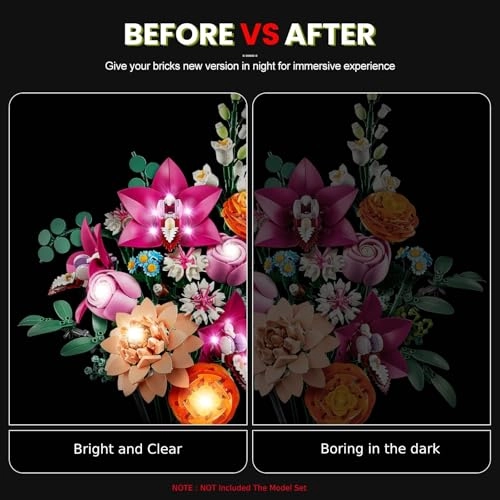 Light Kit - Compatible with Lego 10342 Pretty Pink Flower Bouquet