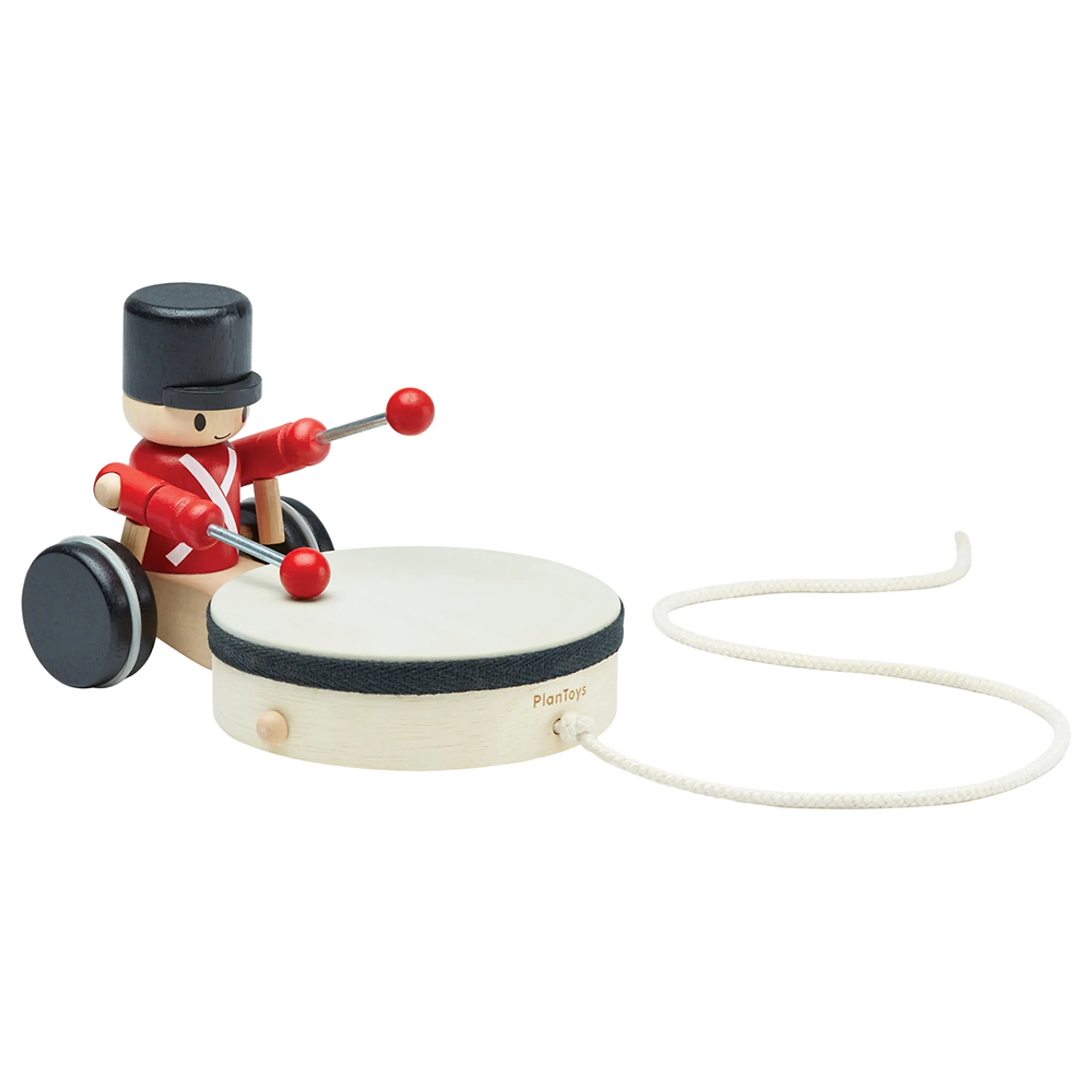 PlanToys Pull Along Drummer - Multi Colour 1+