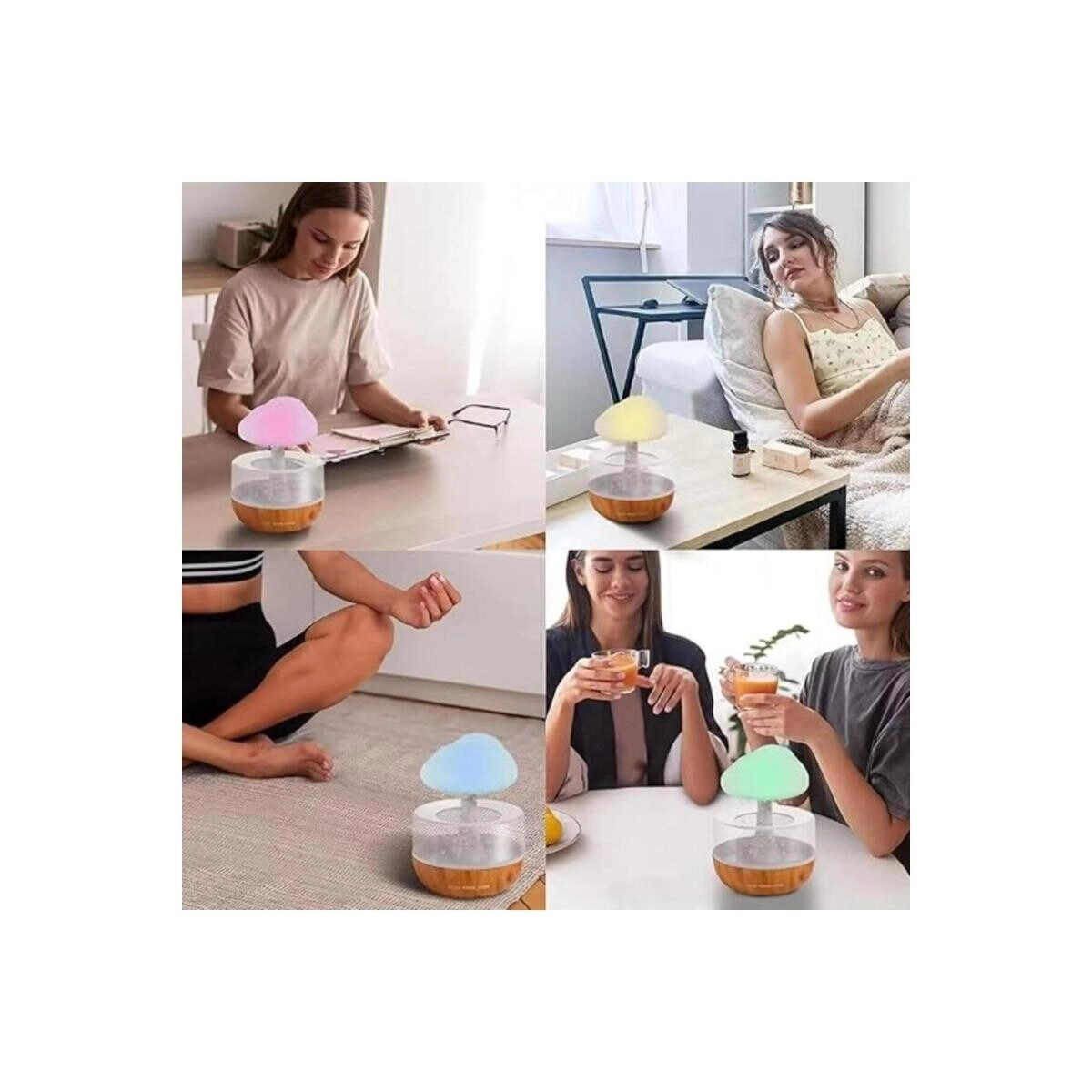 Cute cloud humidifier & diffuser - waterfall lamp mood lighting