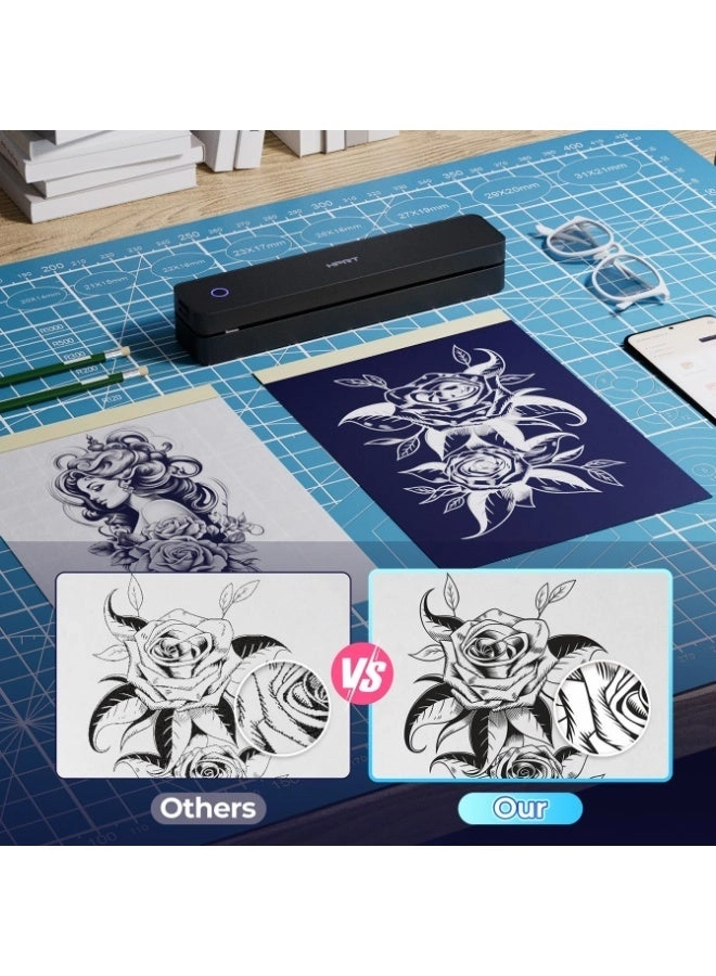 Tattoo Stencil Printer - Inkless Thermal Technology + Tattoo Transfer Paper - 10 Sheets