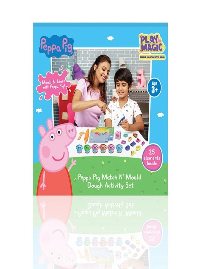 PlayMagic Peppa Pig Soft Dough Match N' Mould Cube Activity Set - 3+ years 6 pcs