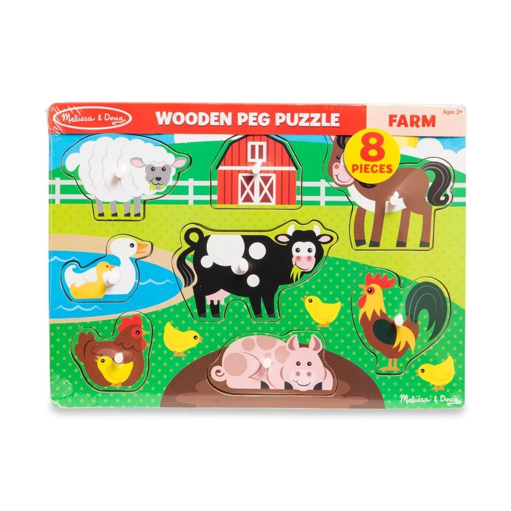 Melissa & Doug Farm Peg Puzzle - 2 years+ 8 pieces