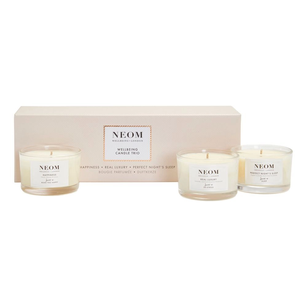 NEOM WELLBEING Wellbeing Candle Trio - Happiness Real Luxury Perfect Night's Sleep Pack of 3