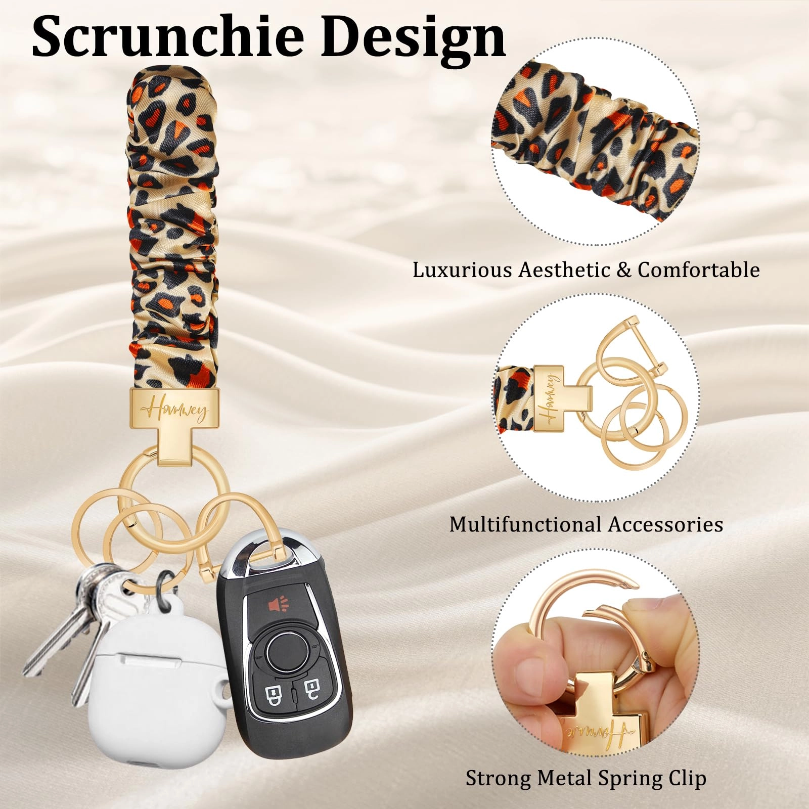 Stretchy Scrunchie Keychain Wristlet - Fun