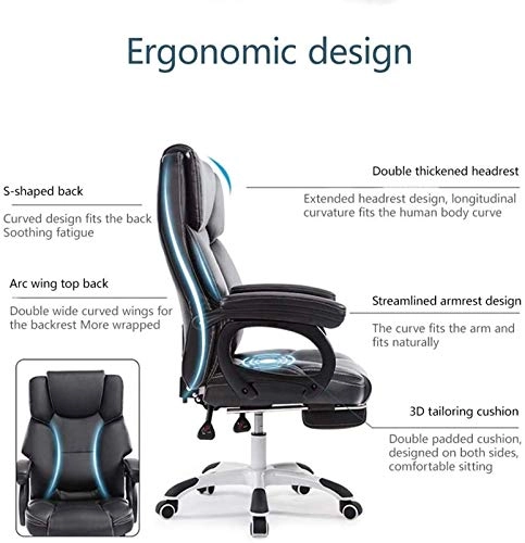Desk Chair - PU Leather Brown High Back