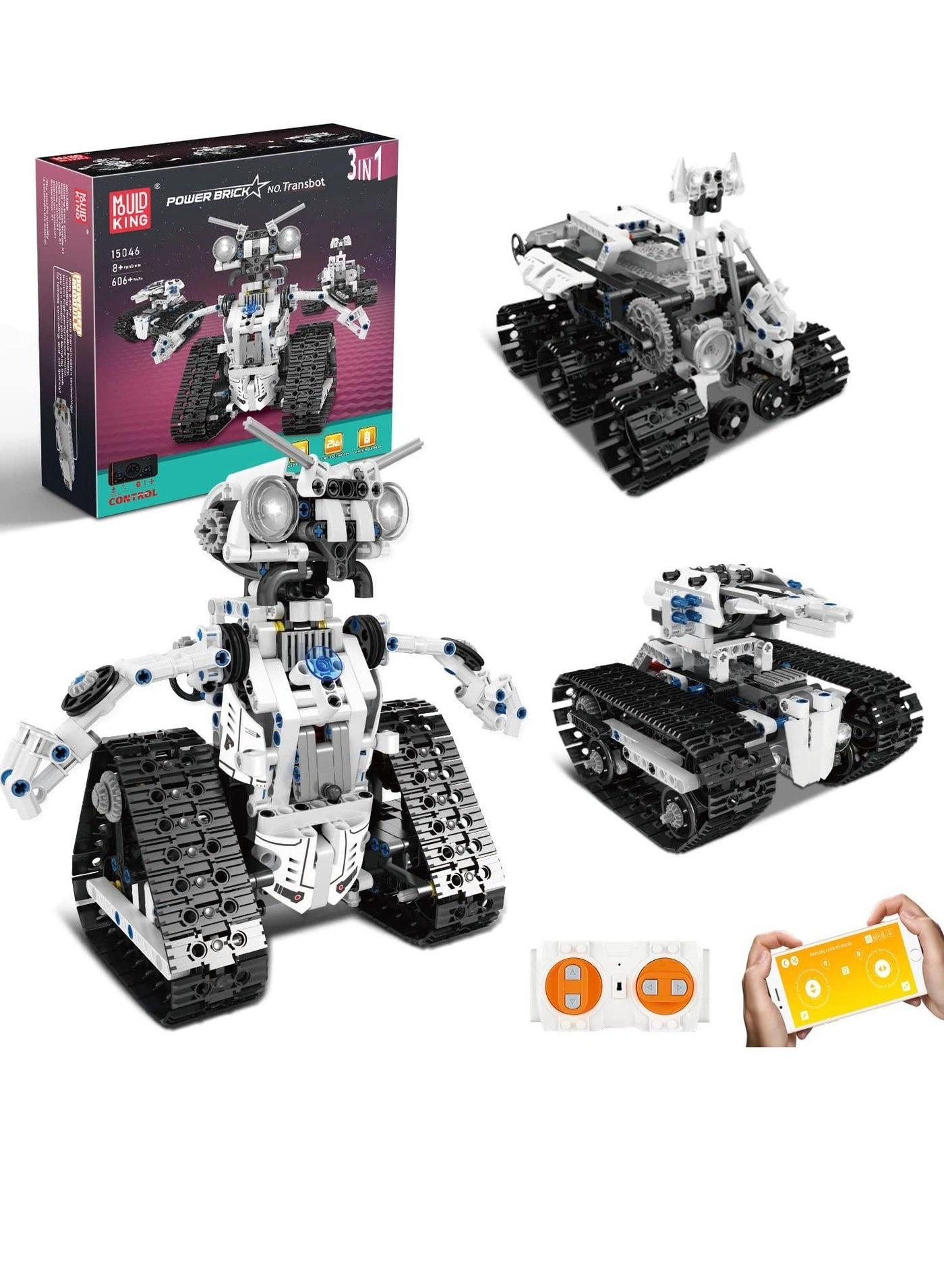 mould king 3-in-1 Transformable Electric Robot - Bluetooth Remote Control STEM Educational Toy