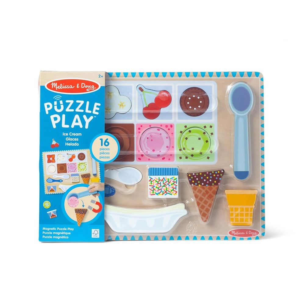 Melissa & Doug Magnetic Puzzle Playset - Ice Cream - 2 years & above 16-piece