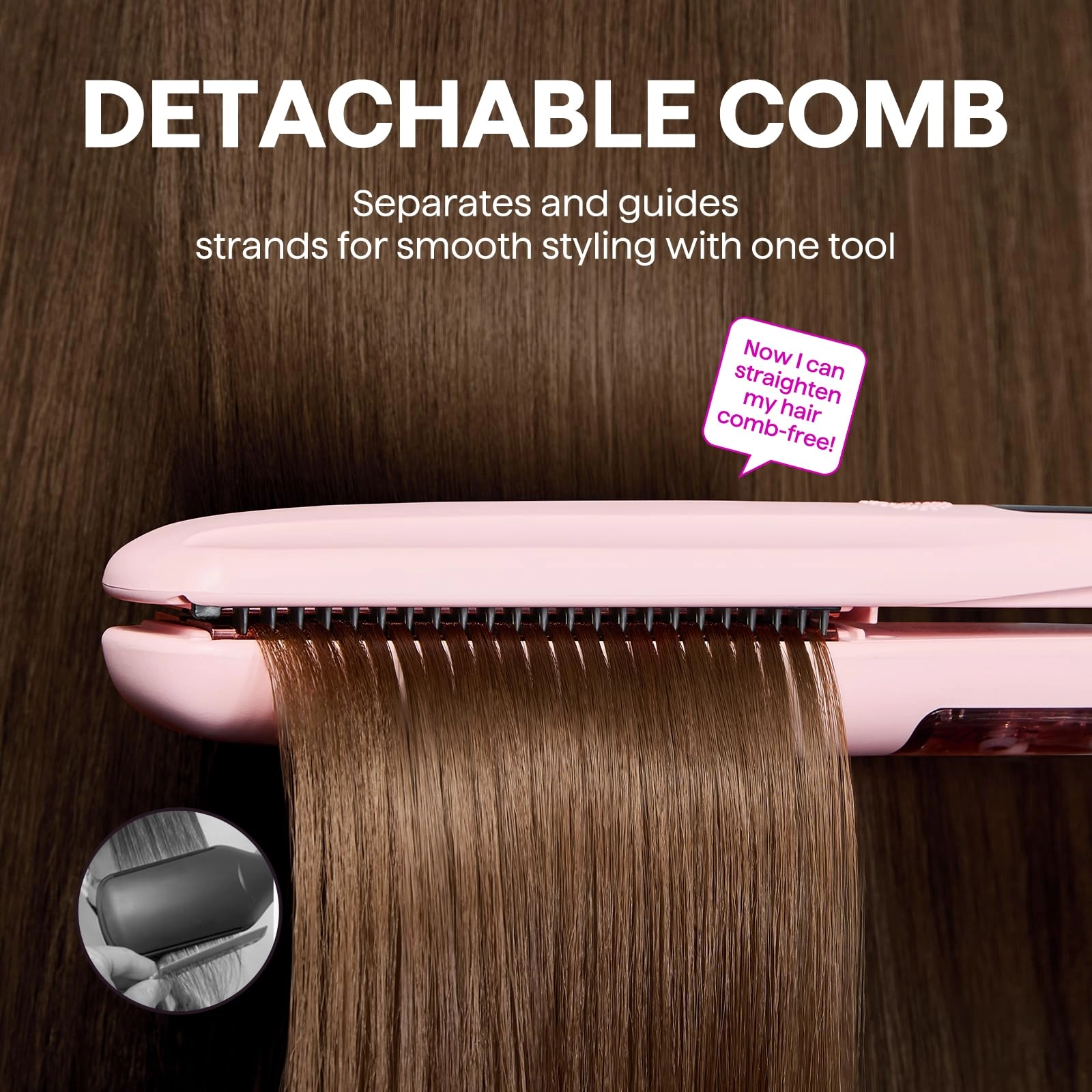 Steam Hair Straightener - 1.38''