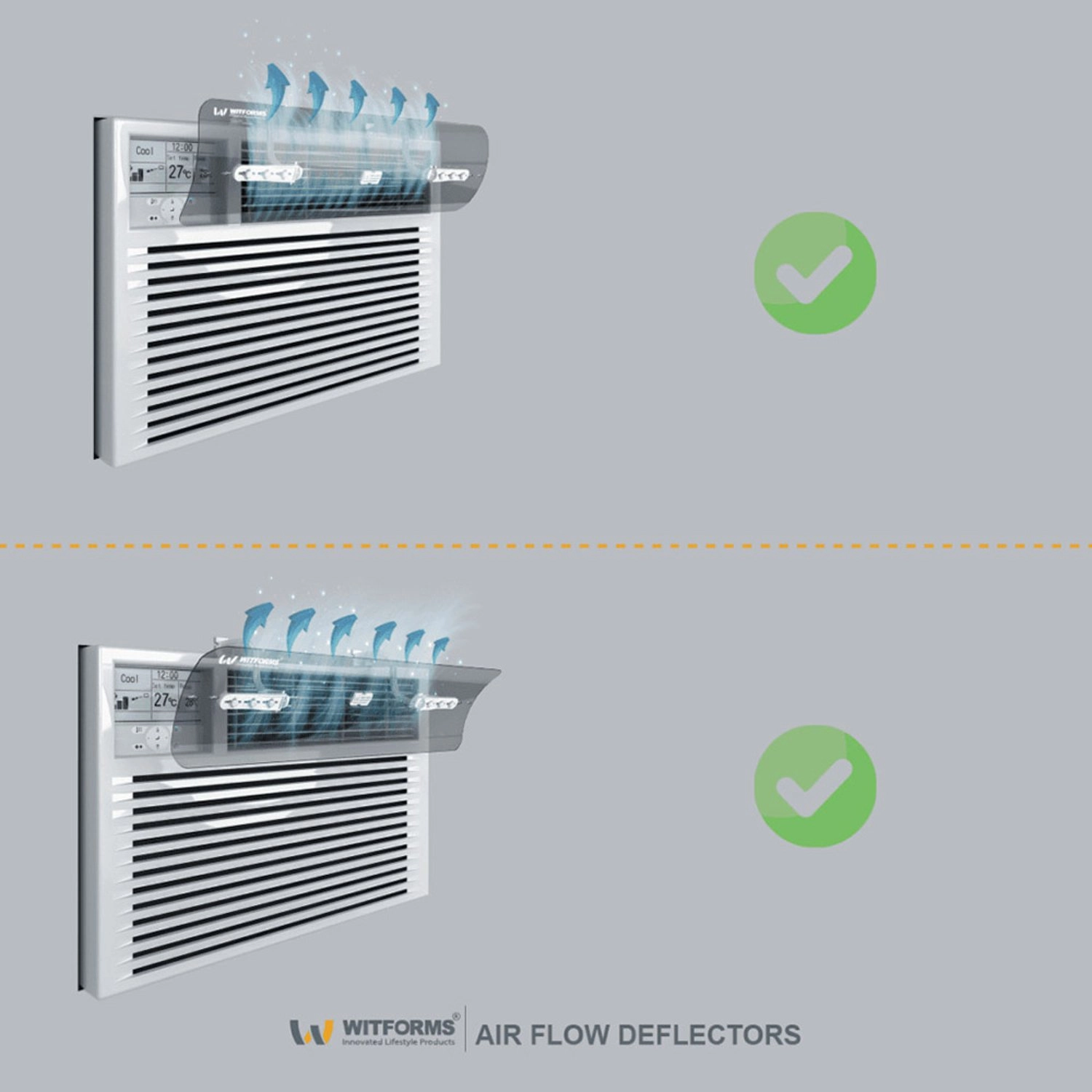 Window AC Air Deflector - Transparent 600 mm