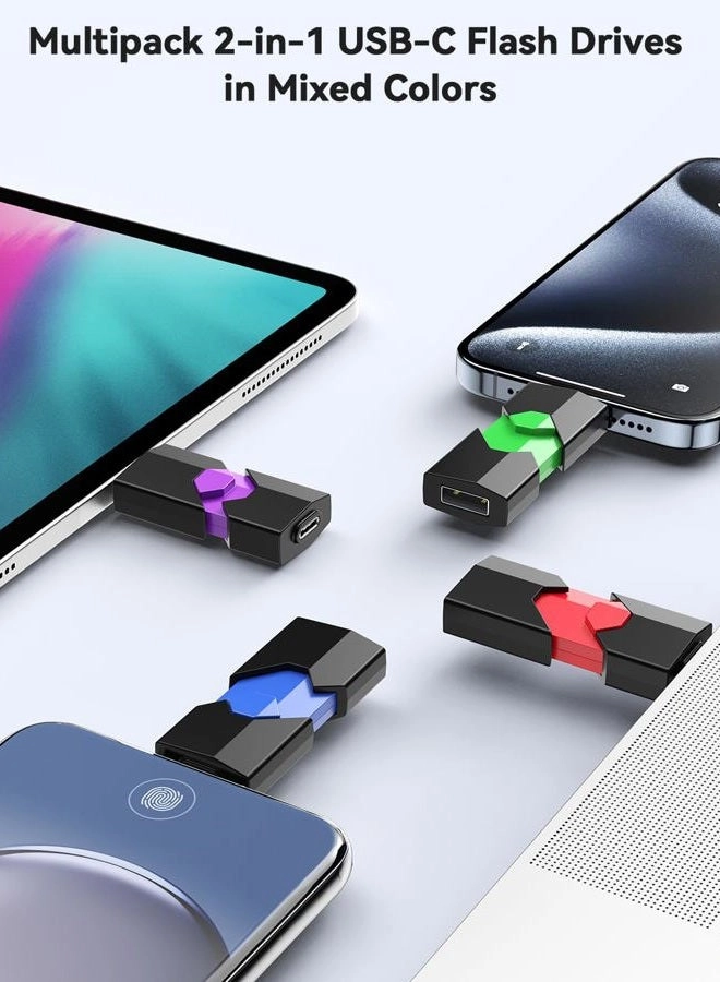 USB C Flash Drive - USB 2.0 Type-A + Type-C 64GB