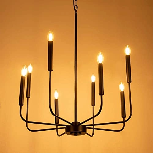 Modern Black Chandelier - Dimmable