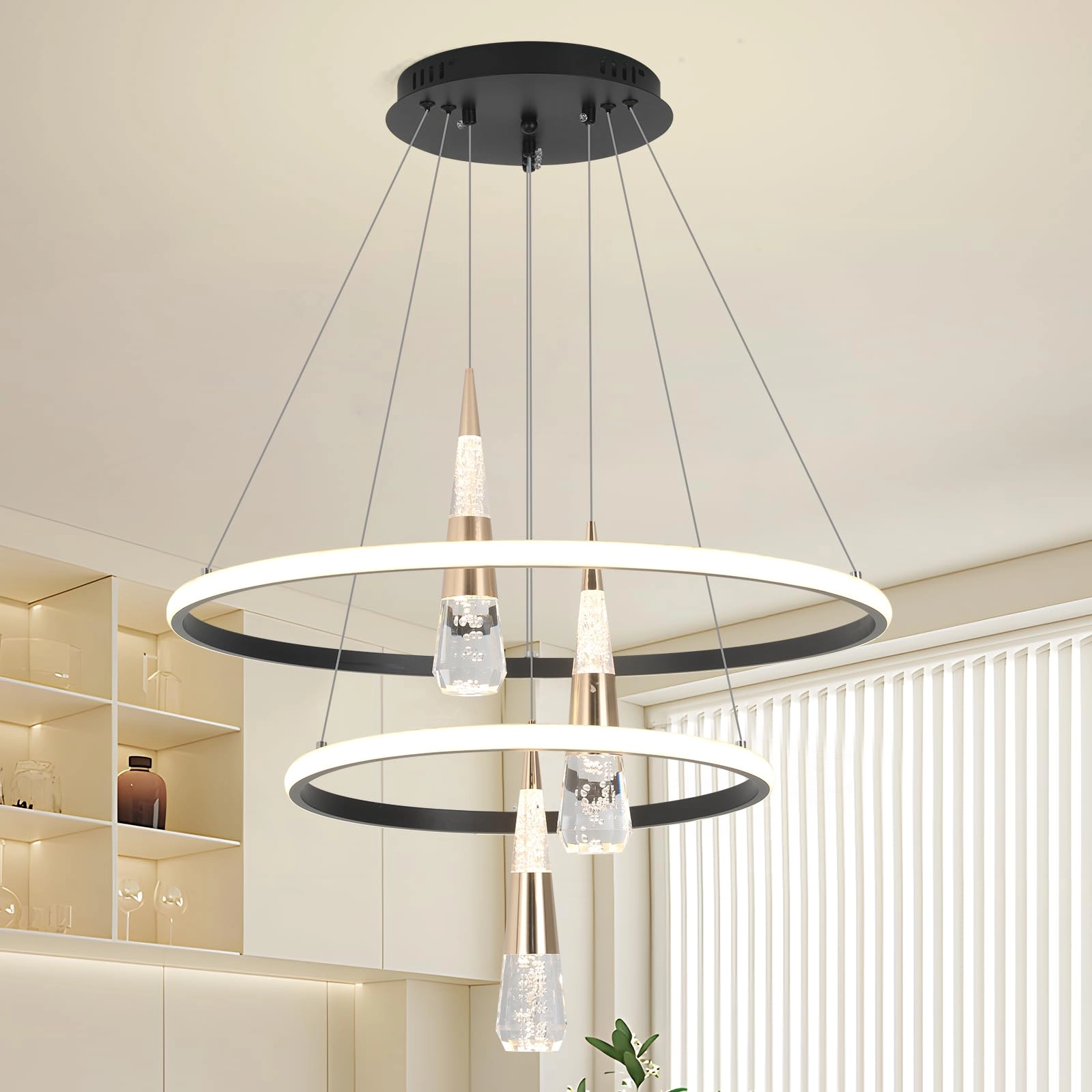 Modern LED Bedroom Chandelier - up to 100 cm