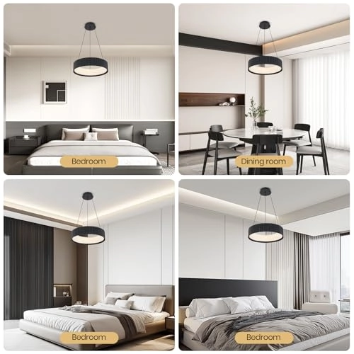 Round LED Chandelier - 3000K–6000K Dimmable
