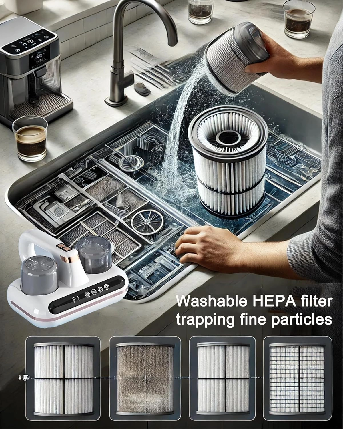 Handheld Mattress Vacuum - Cordless UV 10,000Pa