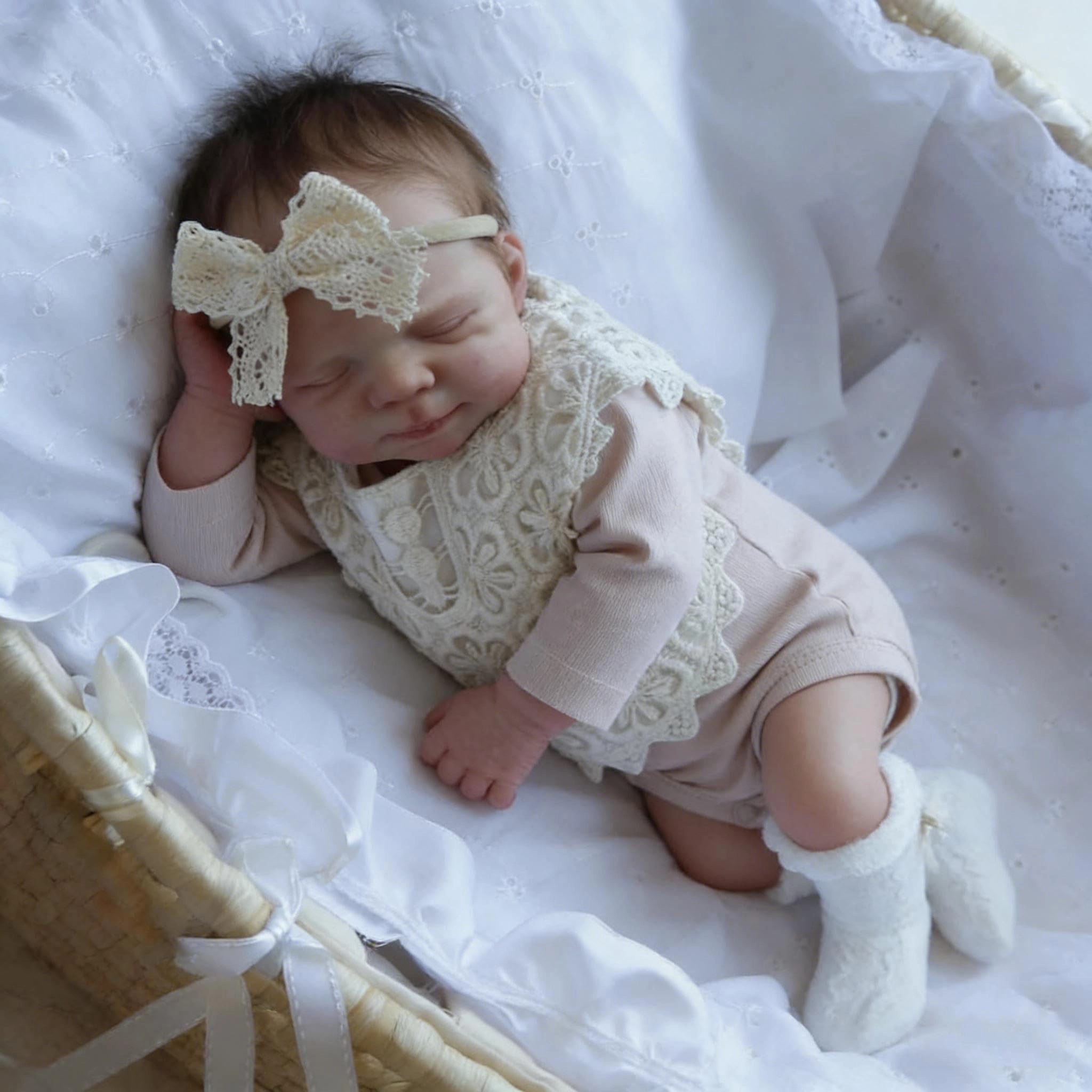 Reborn Baby Doll - 18 Inch Silicone Girl Sleeping Ages 3+