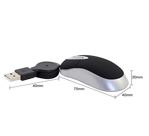 Mini Retractable Travel Optical Mouse - Wired