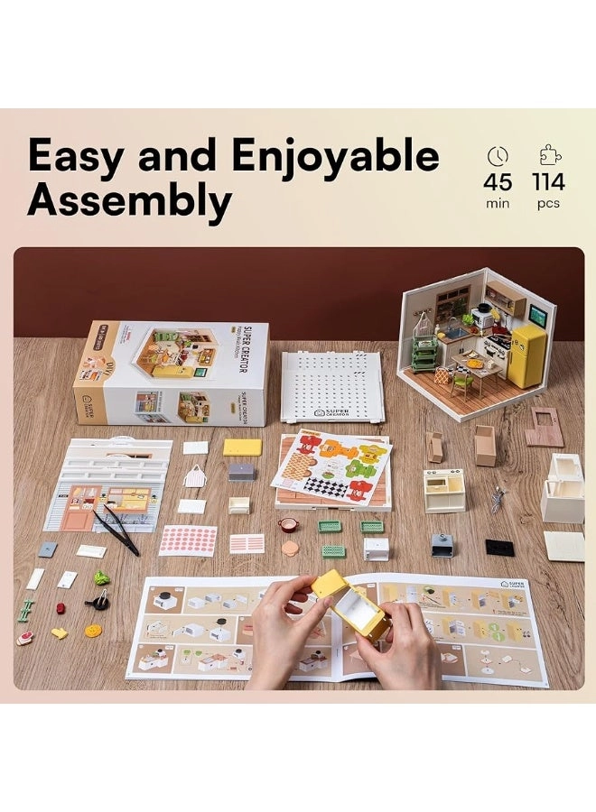 ROKR Miniature House Kit - 152 Pieces Wood