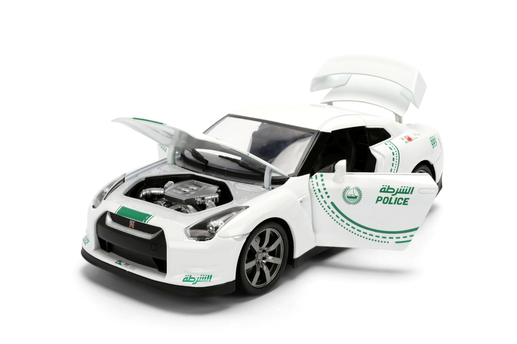 Dubai Police Nissan GT-R - Die-Cast Metal Body - 1:18