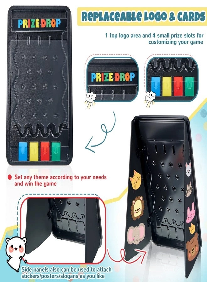 Prize Drop Board - 25 x 14 Inch Foldable 4 Slots 12 Pucks