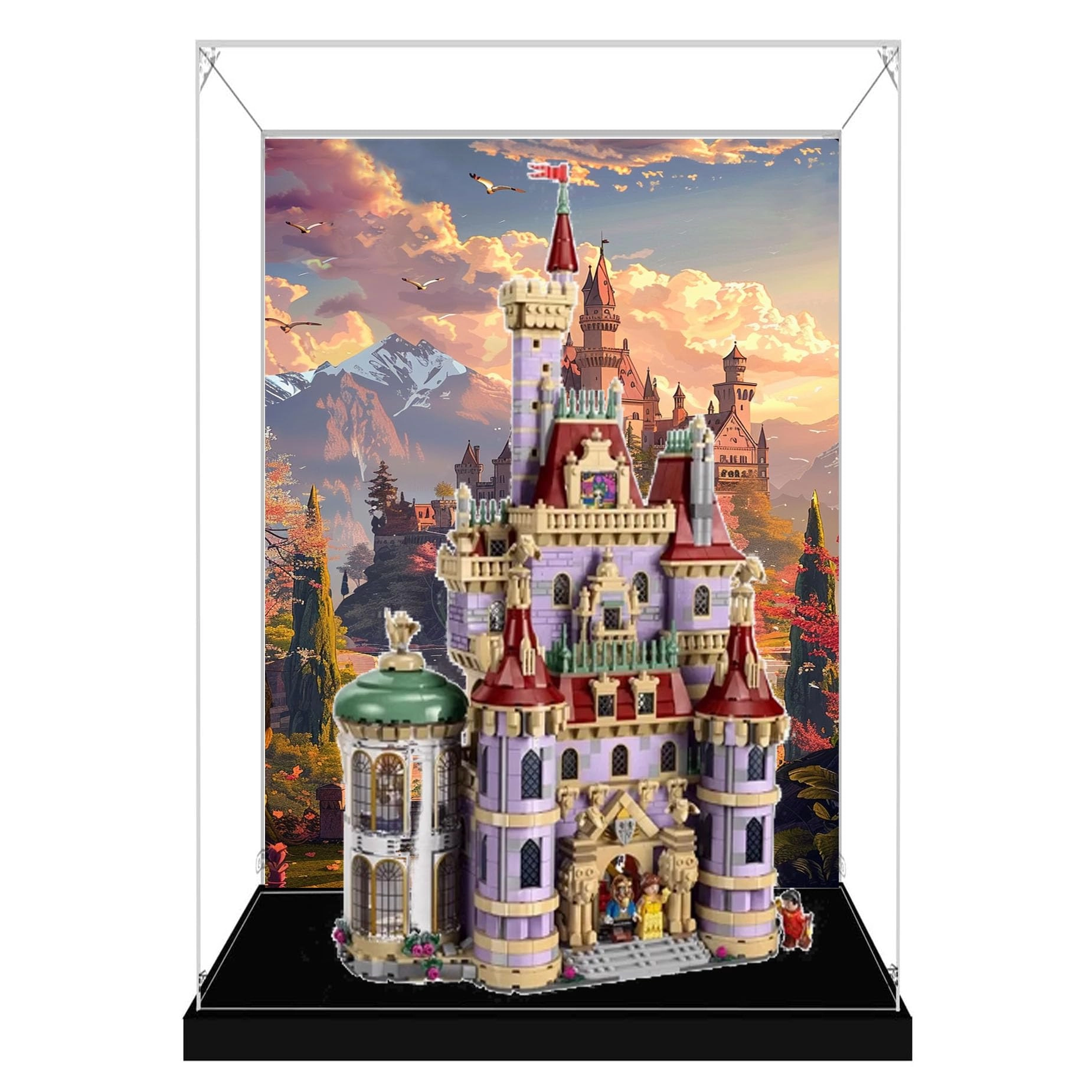 Acrylic Transparent Collectible Display Case for LEGO 43263 Castle Block Model
