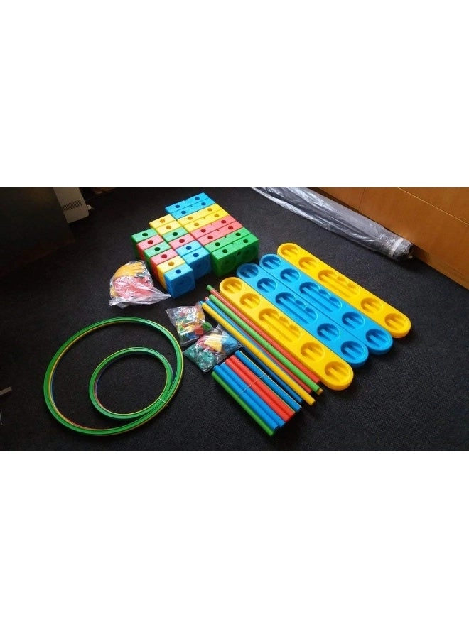 Kindergarten Sports Plastic Multifunctional Gross Motor Skills Development Kit - 96pc
