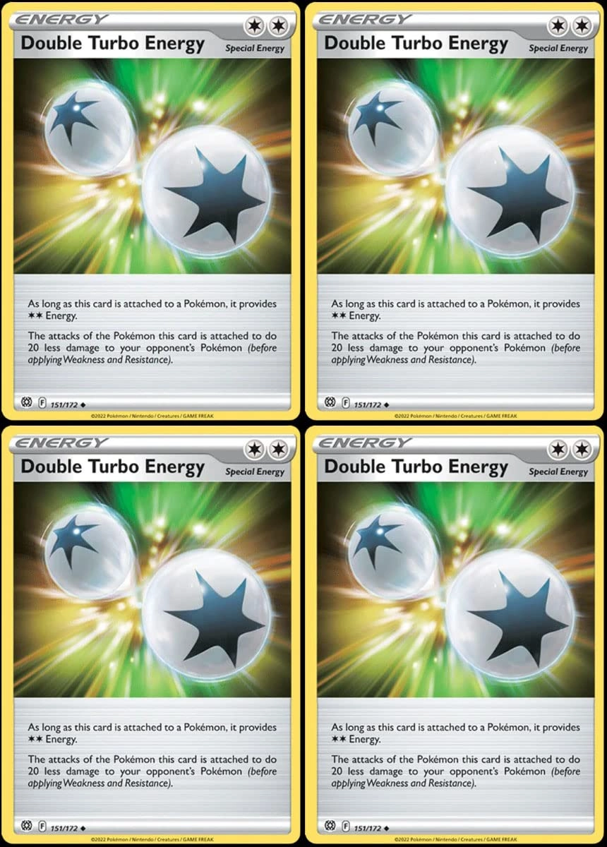 Double Turbo Energy 151/172 - Brilliant Stars Trainer Card Lot Playset - 4pcs