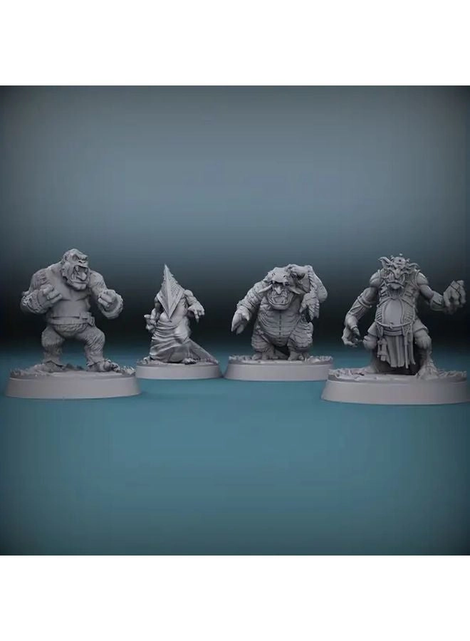 Generic Goblin Squad - 4 Piece Set Pre Printed Gray Resin Miniatures