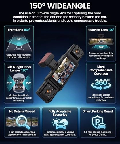 360° 4 Channel Dash Cam - 1080P