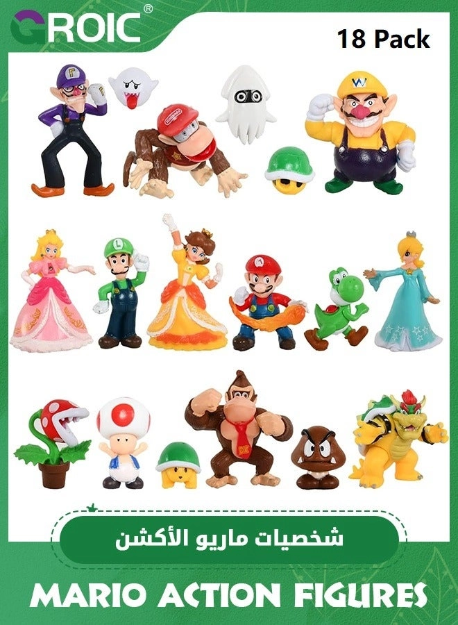 GROIC Mario Figurine Set - Mario Brothers - 18 pcs