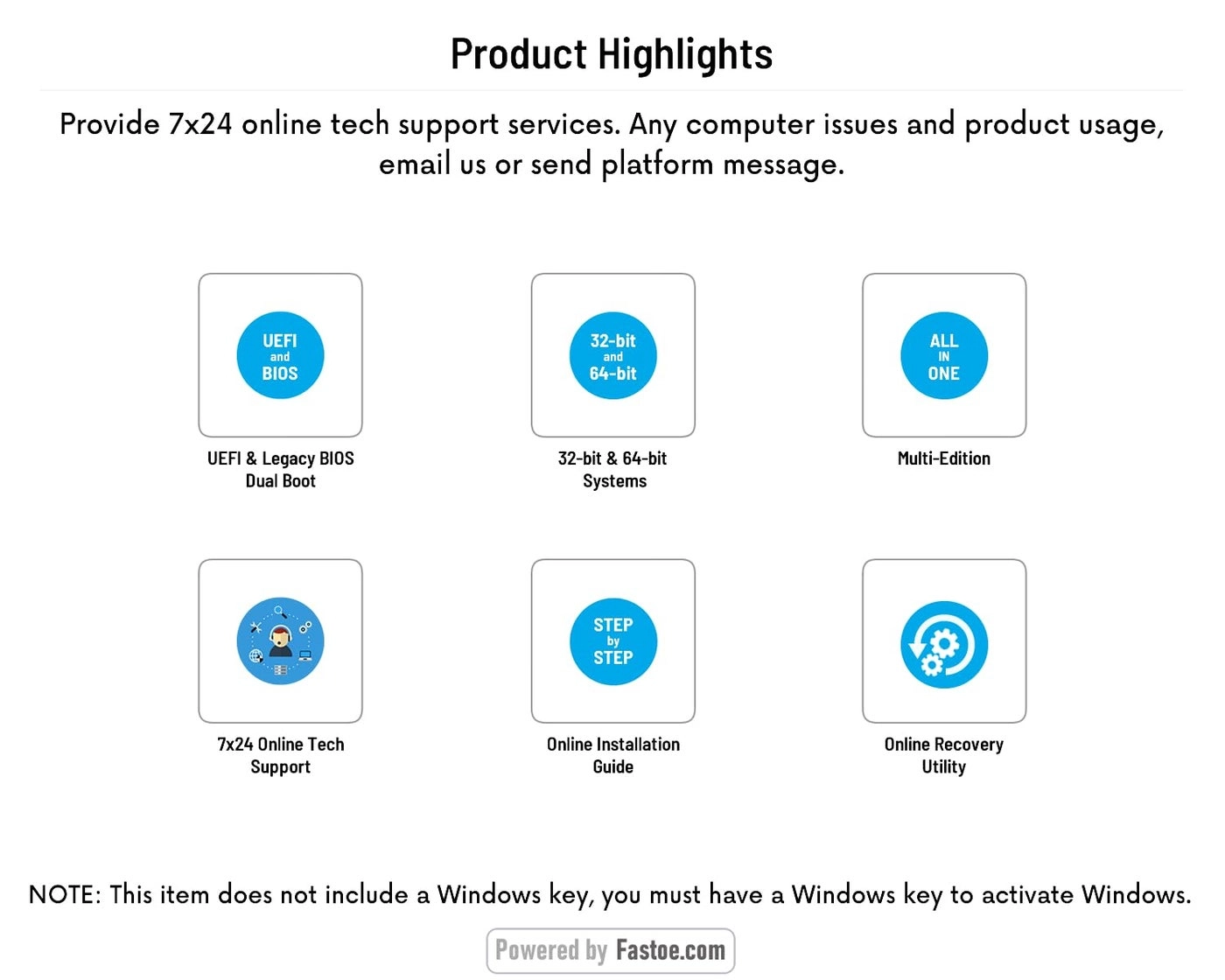 Bootable USB Flash Drive - for Windows 10 Pro 32/64 Bit